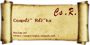 Csapó Réka névjegykártya